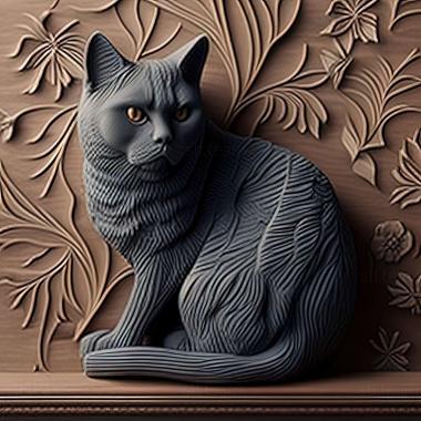 3D model Chartreux cat (STL)